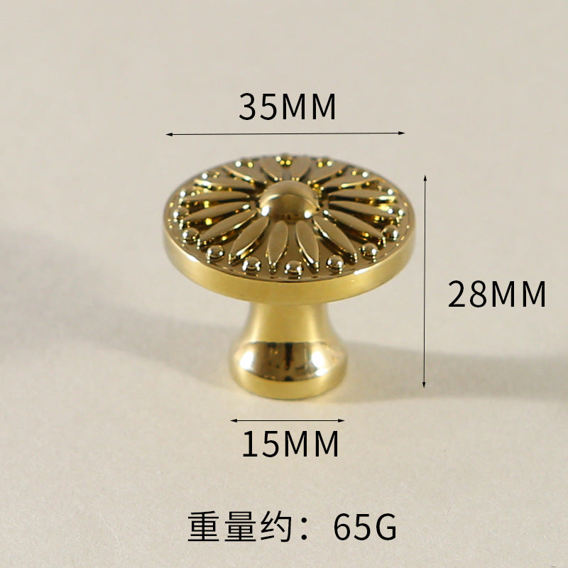 Electroplated round brass handle