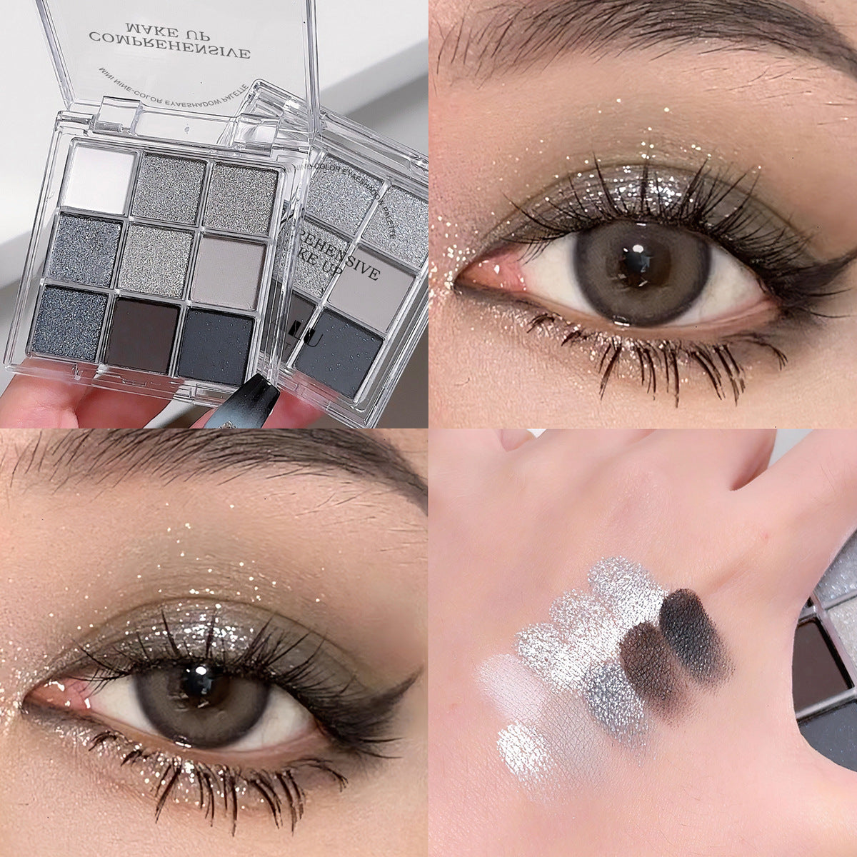 Transparent Nine-Color Acrylic Eyeshadow Palette