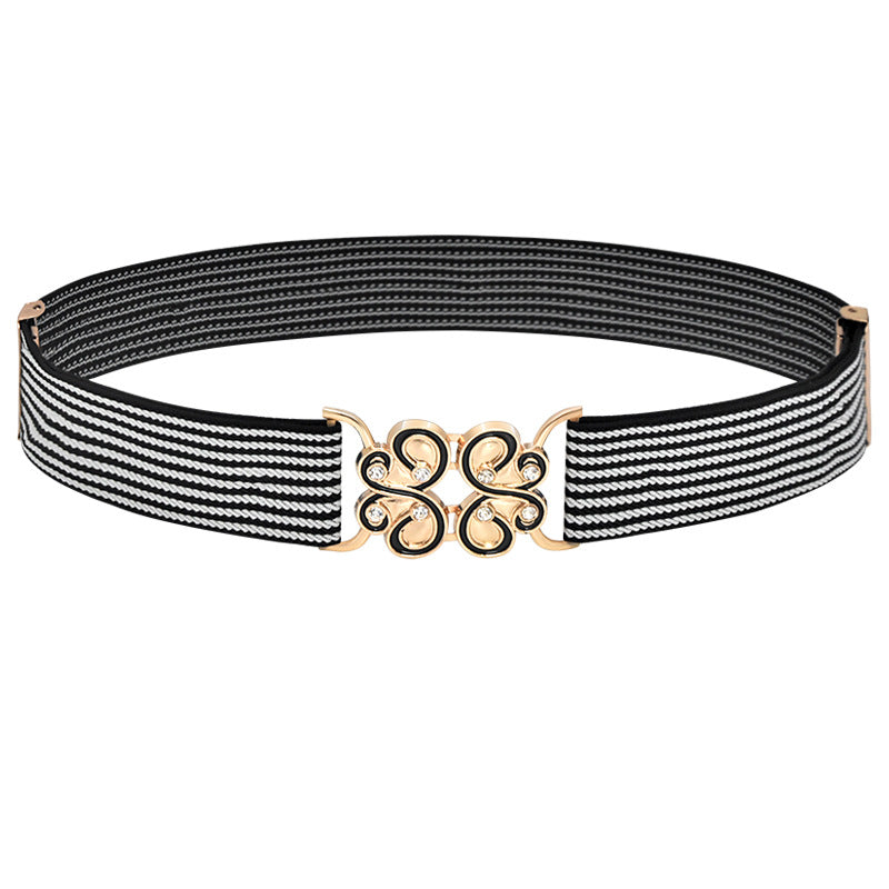 Elastic wide belt female minimalist