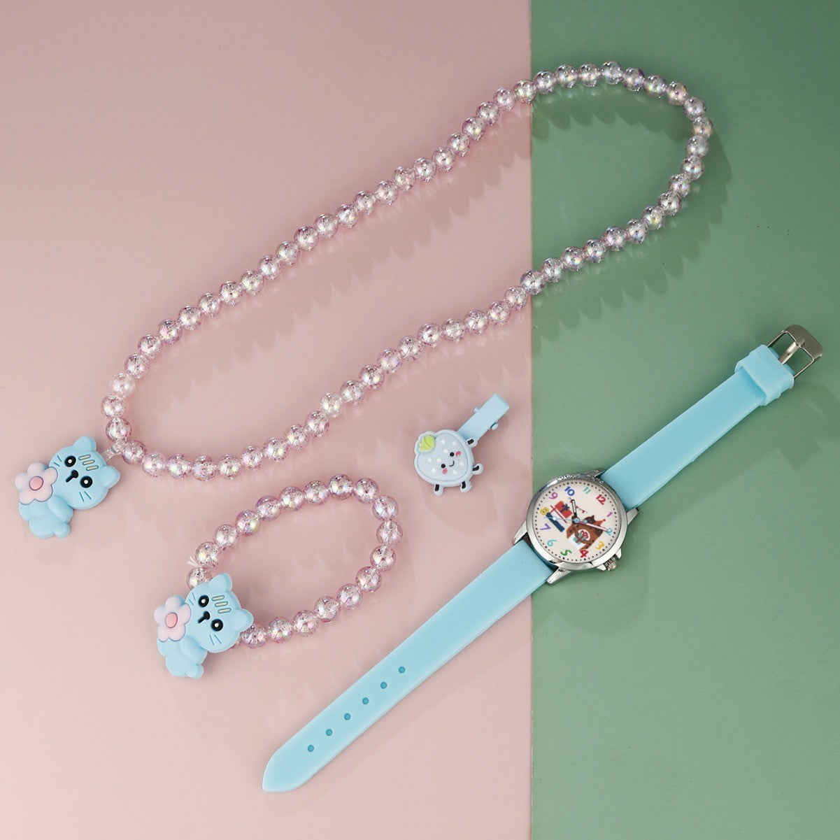 Silicone watch cartoon element jewelry set