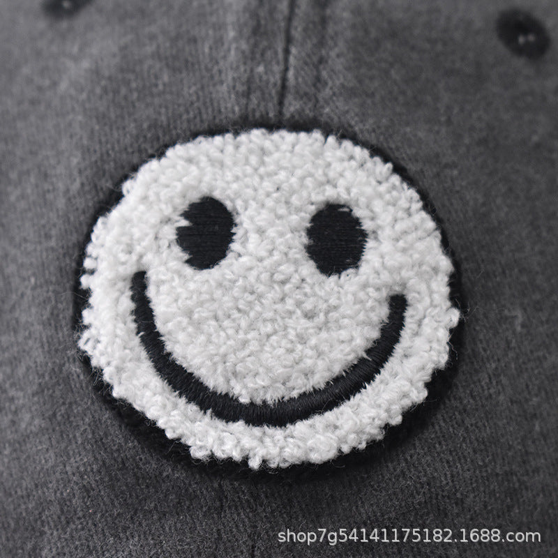 Washed Vintage Smiley Patch Baseball Cap
