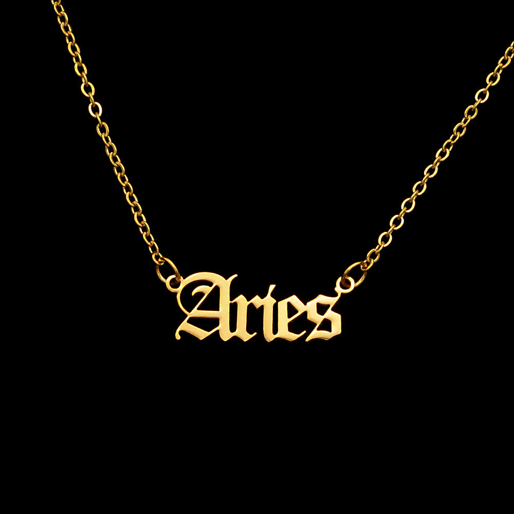 Collar de acero de titanio de las 12 constelaciones para mujer