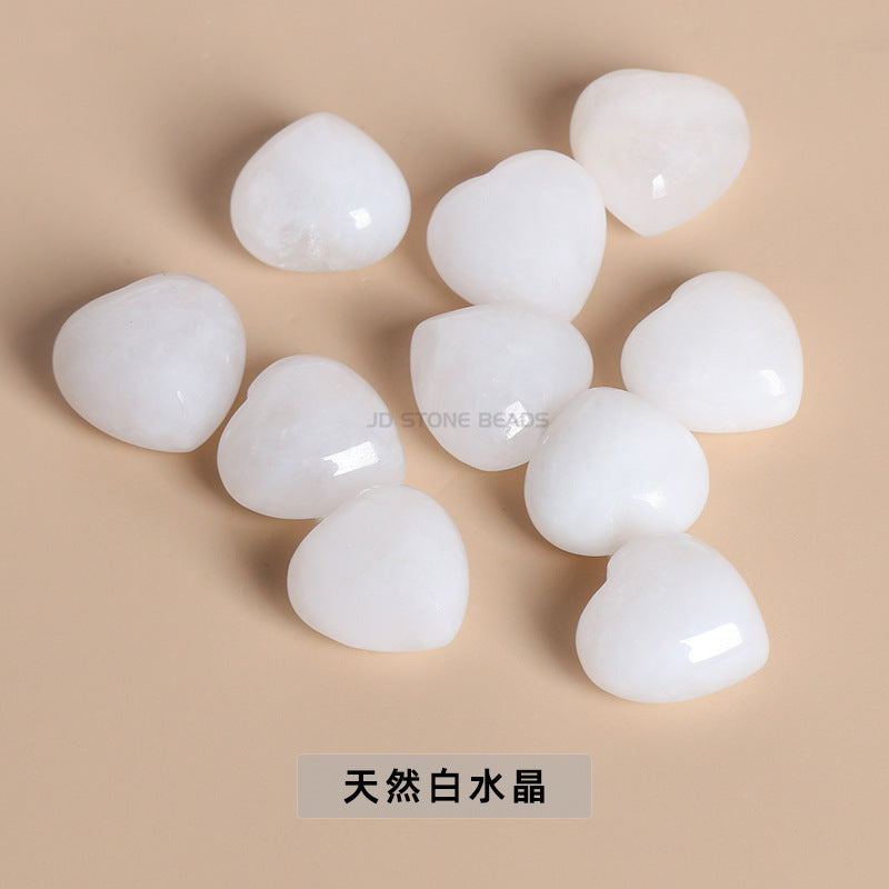 15Mm pink crystal peach heart semi-precious stone