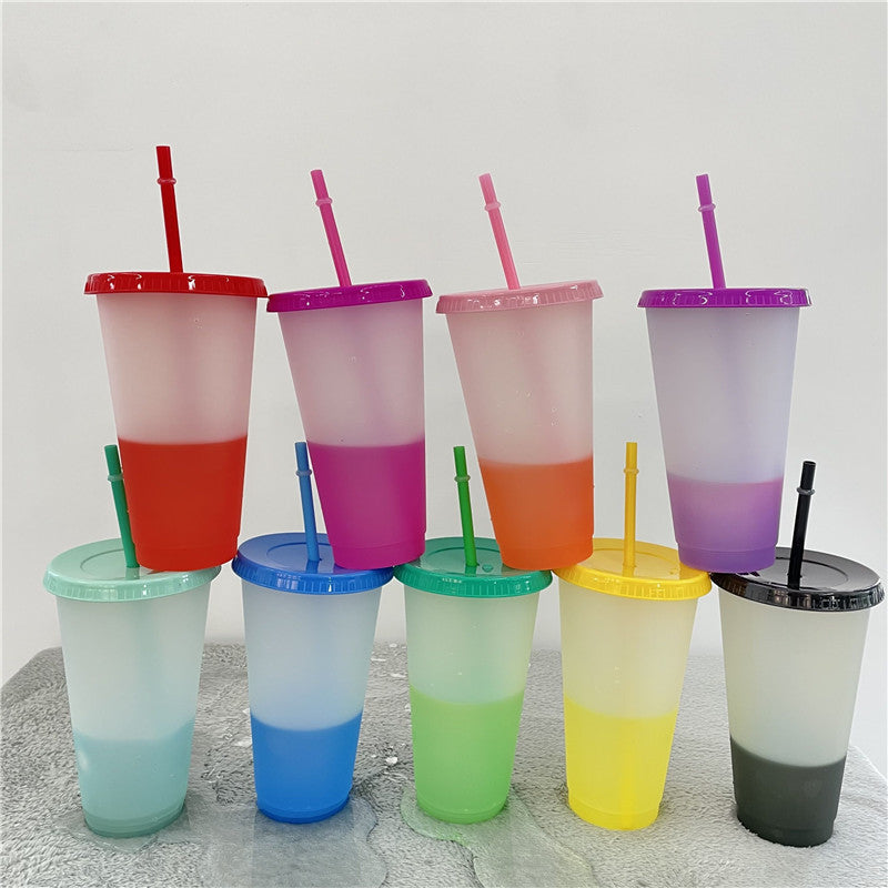 Temperature-sensitive color-changing cup p plastic cup wholesale logo