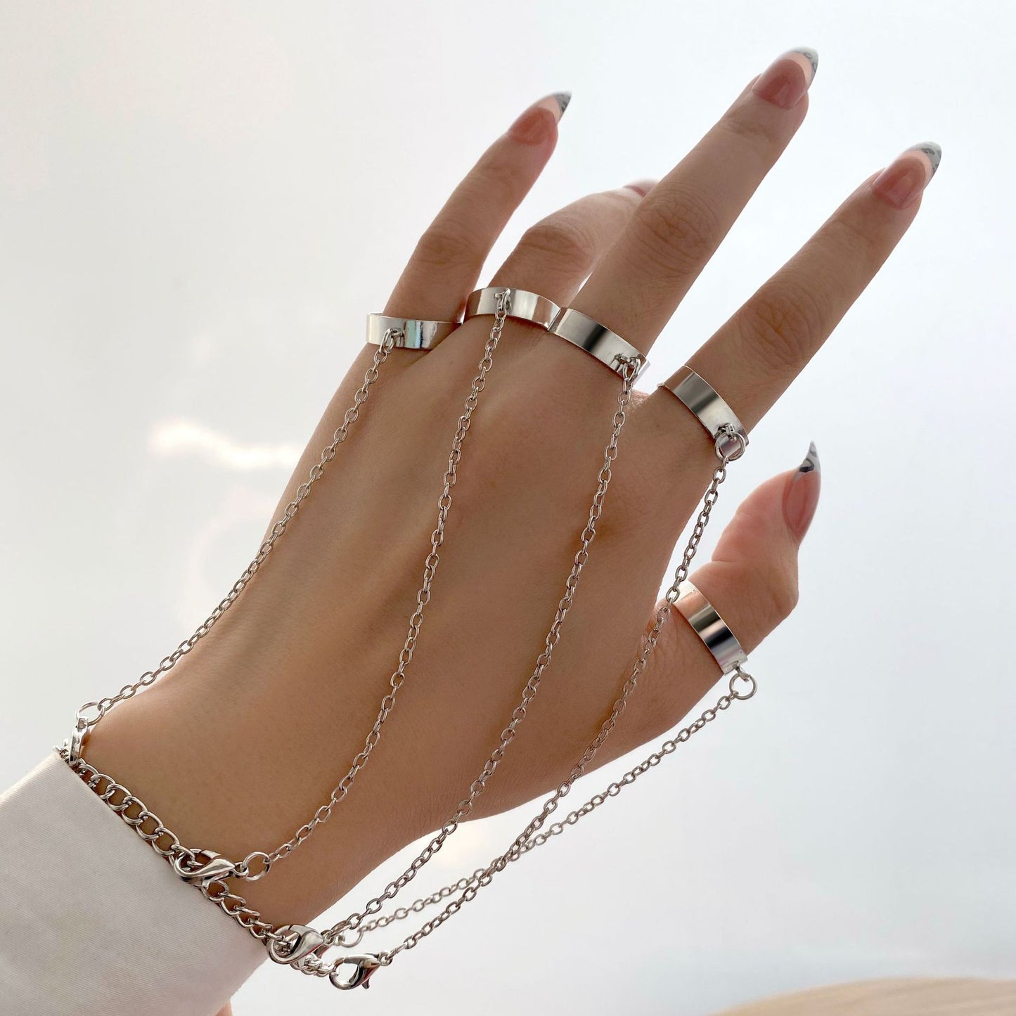 Anillo de dedo índice abierto estilo punk para parejas