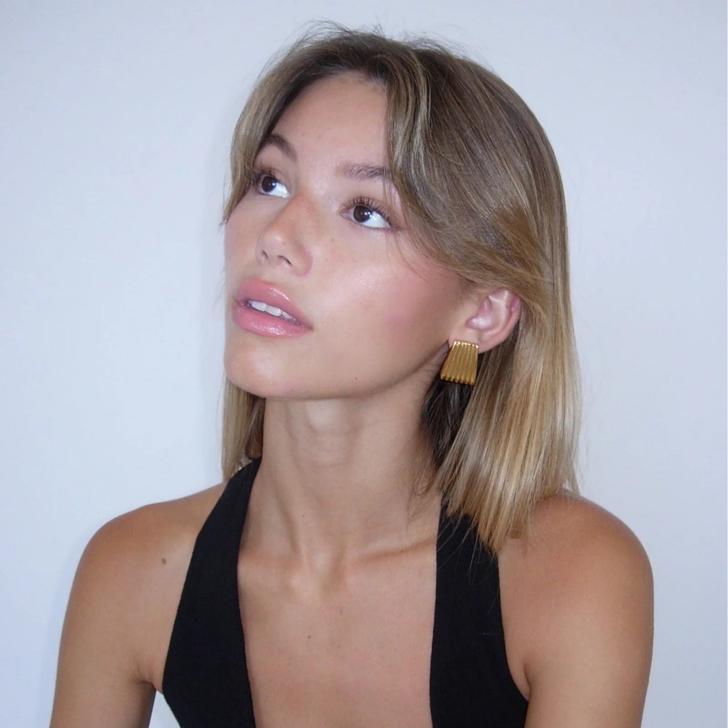 Unique line titanium steel earrings