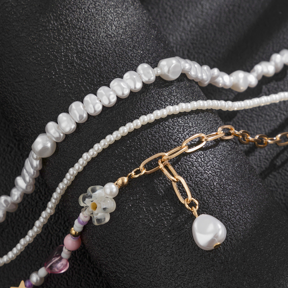 Splicing chain acrylic love necklace