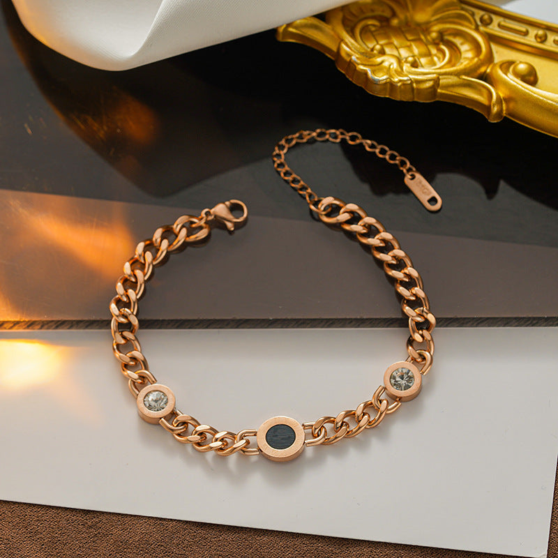Trendy Chunky Titanium Steel Necklace, Non-Fading Shell Design