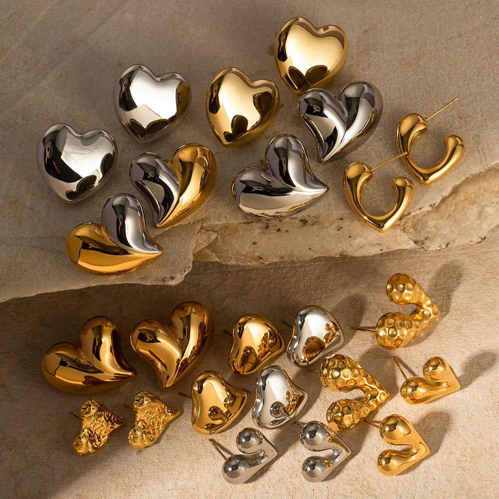 Personalized liquid heart-shaped earrings