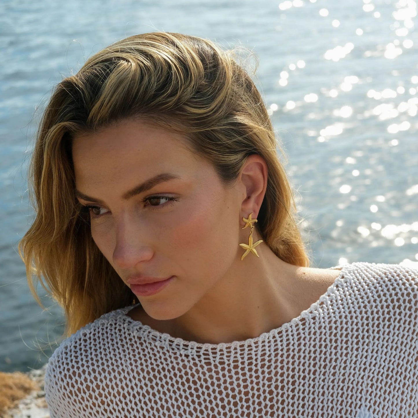 Starfish pendant earrings