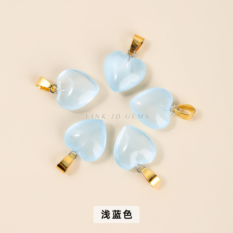16Mm magic color glazed love-shaped glass pendant