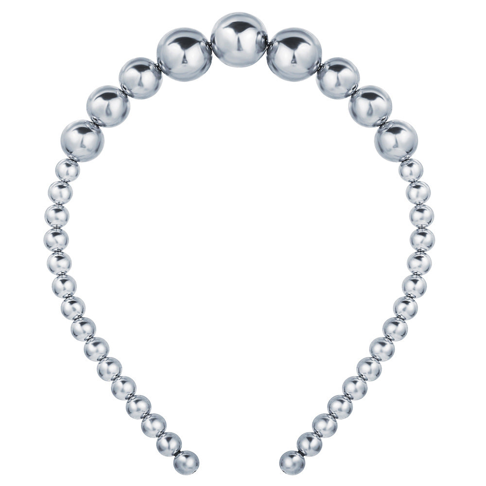 Diadema retro de perlas para mujer