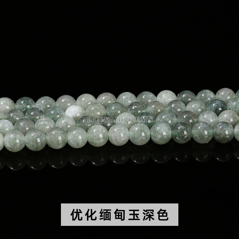 Optimized dark Burmese jade loose beads
