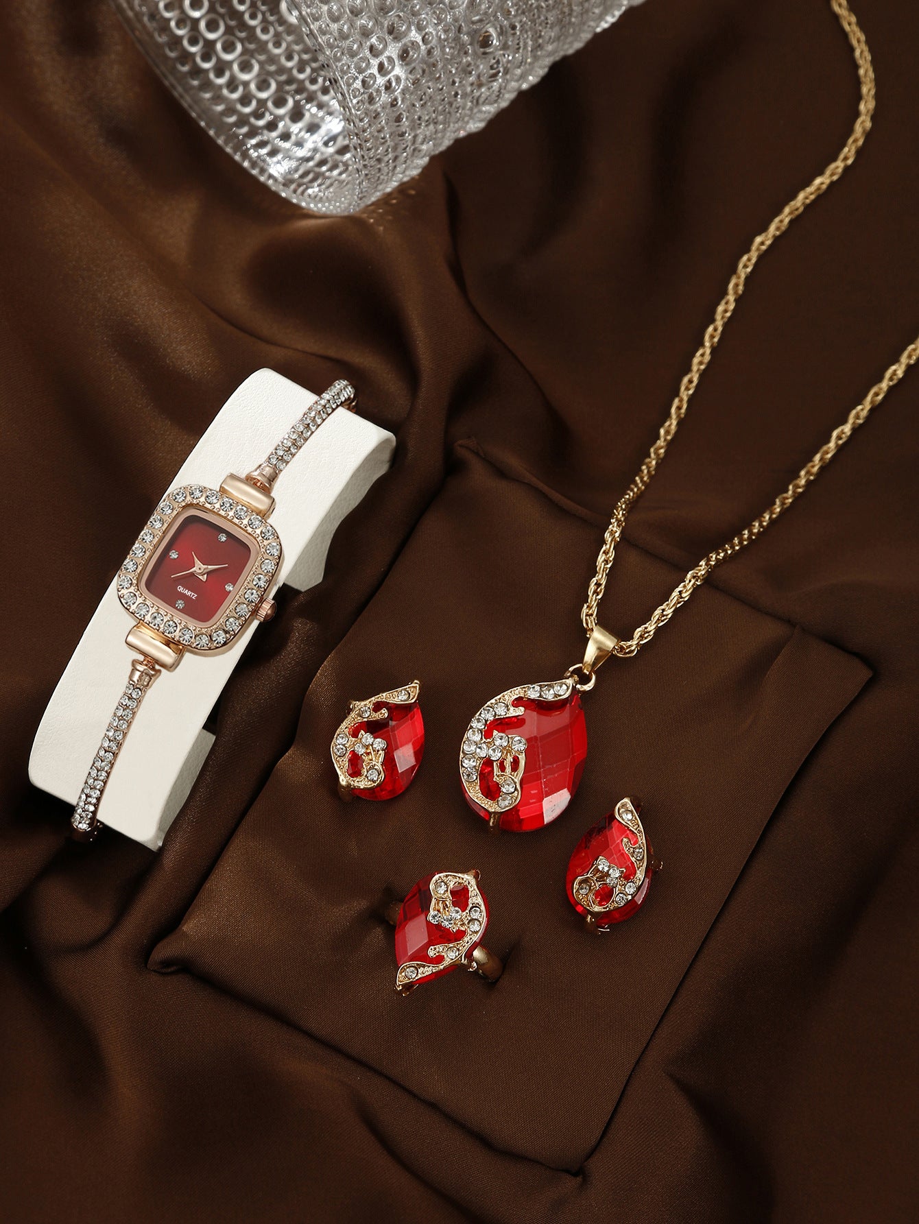 Square watch European jewelry set