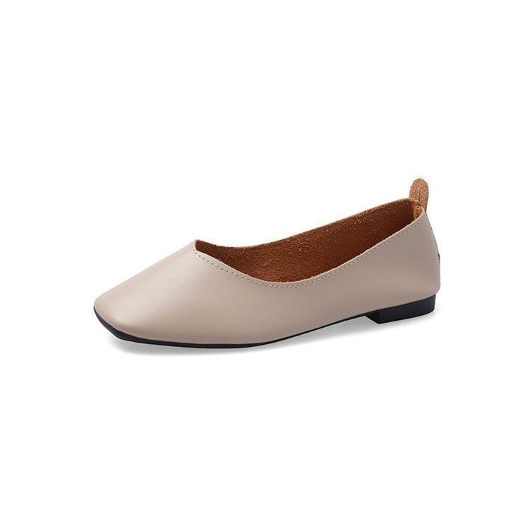 Square head flat sole small single shoes