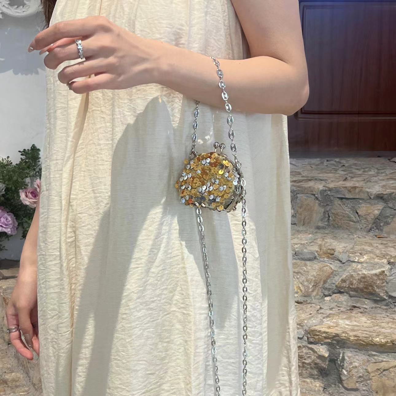 Sequin chain bag