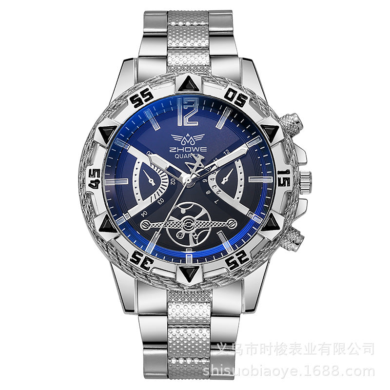 Cross-Border Blue Glass Men's Watch