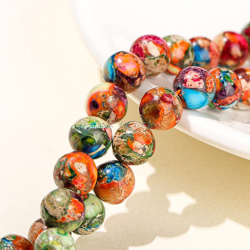 Optimized colorful emperor stone loose beads