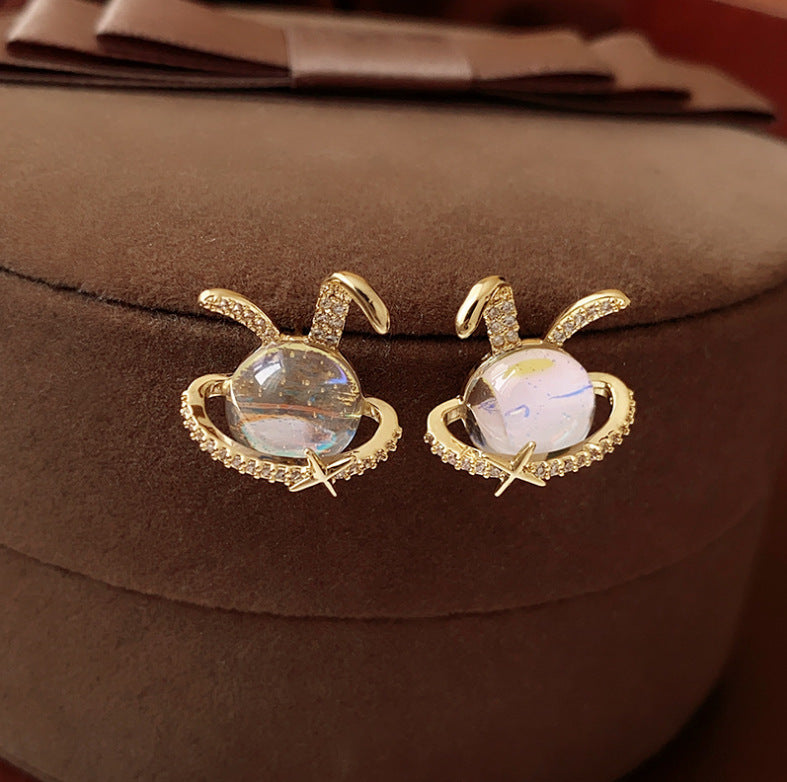 Pendientes de conejo premium para mujer primavera y verano
