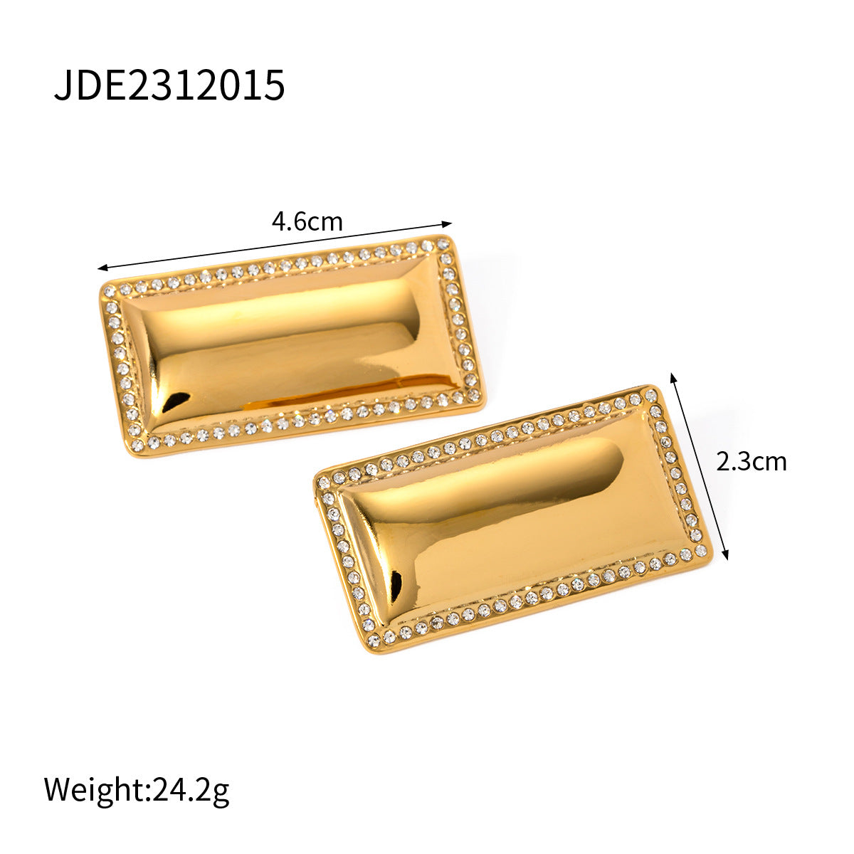 Pendientes rectangulares pulidos
