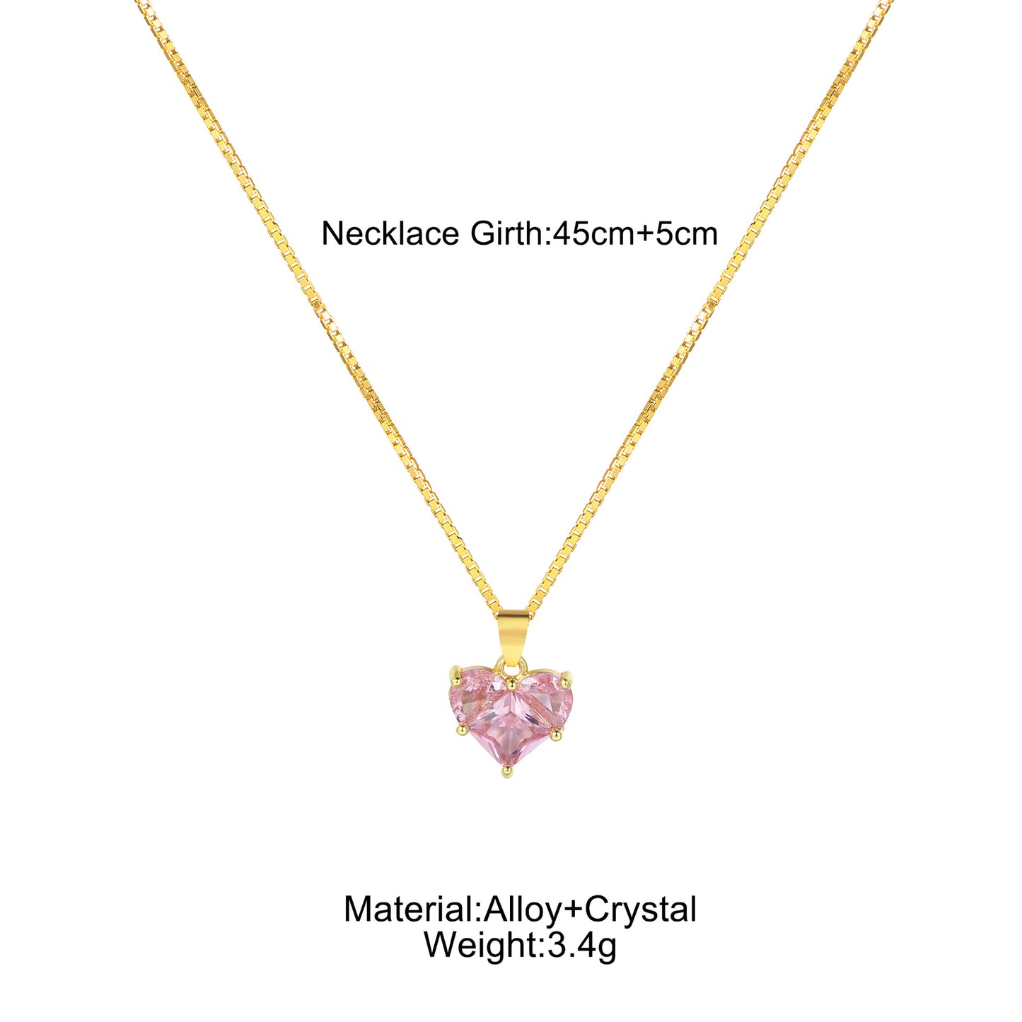 Collar de cristal rosa