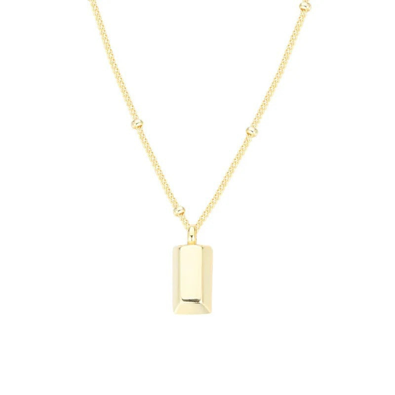 Women's Geometric Rectangular Gold-Bar Titanium Steel Collarbone Necklace
