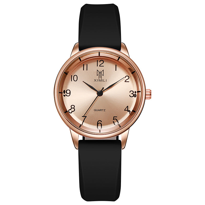 Reloj de cuarzo con correa de silicona, unisex, minimalista, de moda