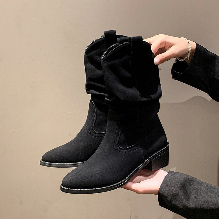 Pile boots women's inner heightening knight boots