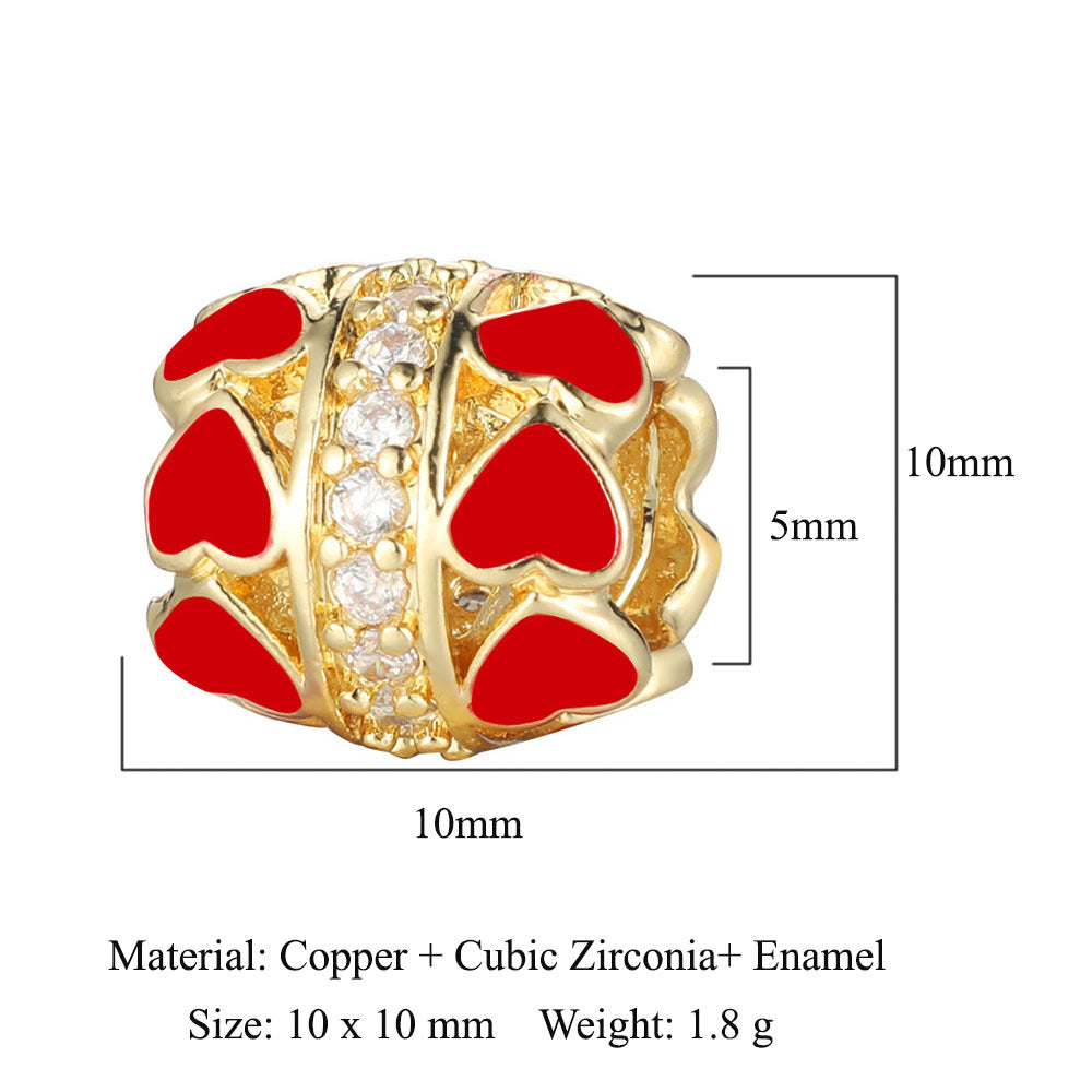 Cross Bergamot Copper Zircon Beads Spacer Beads