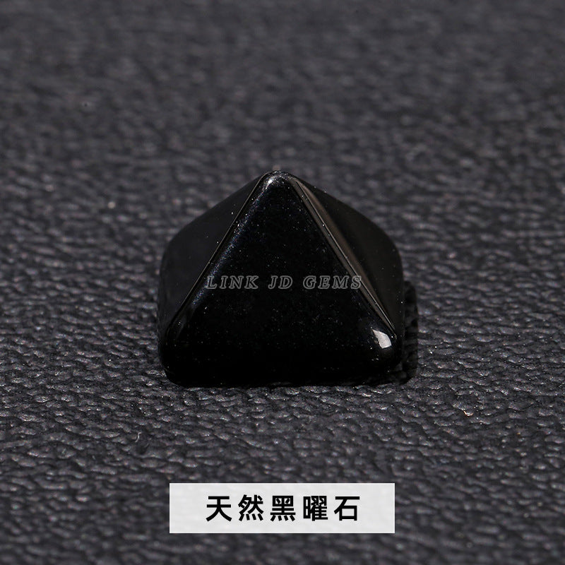 Crystal pyramid ring surface agate jade ring surface