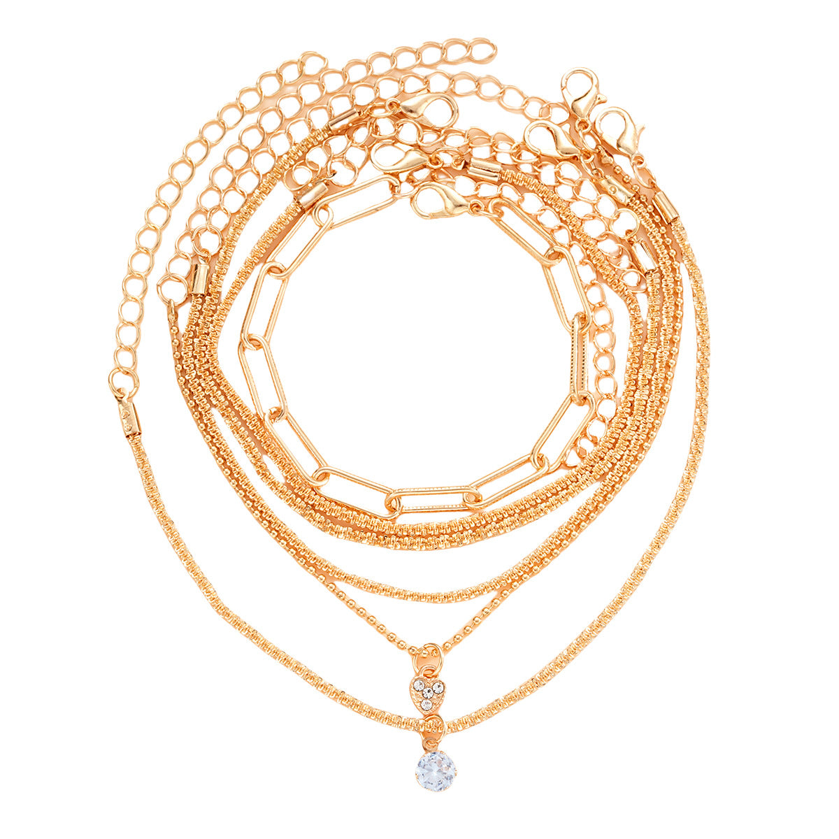 6-Piece Zircon Star Chain Bracelet Set