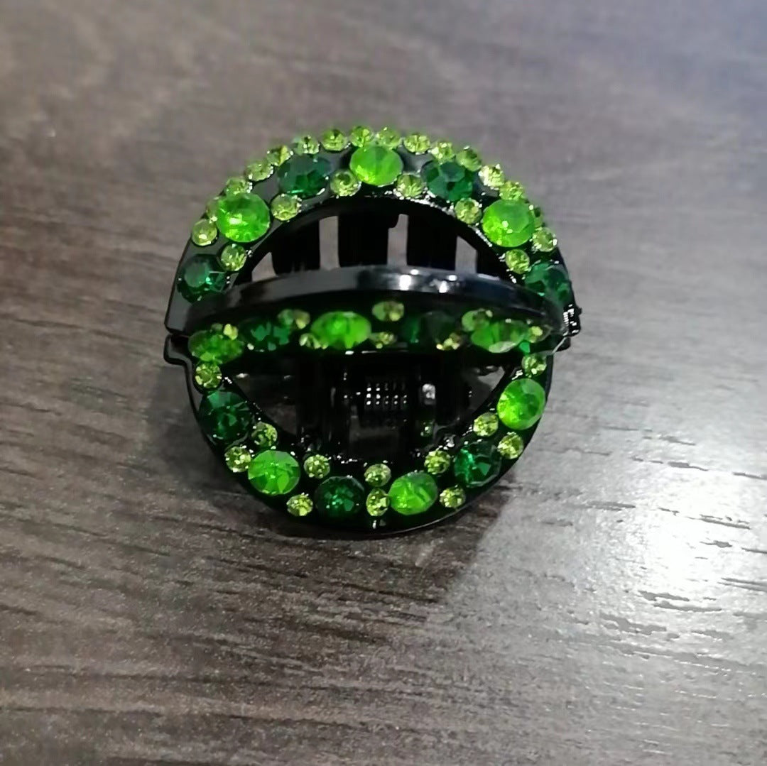 Rhinestone ponytail clip half tie hairpin