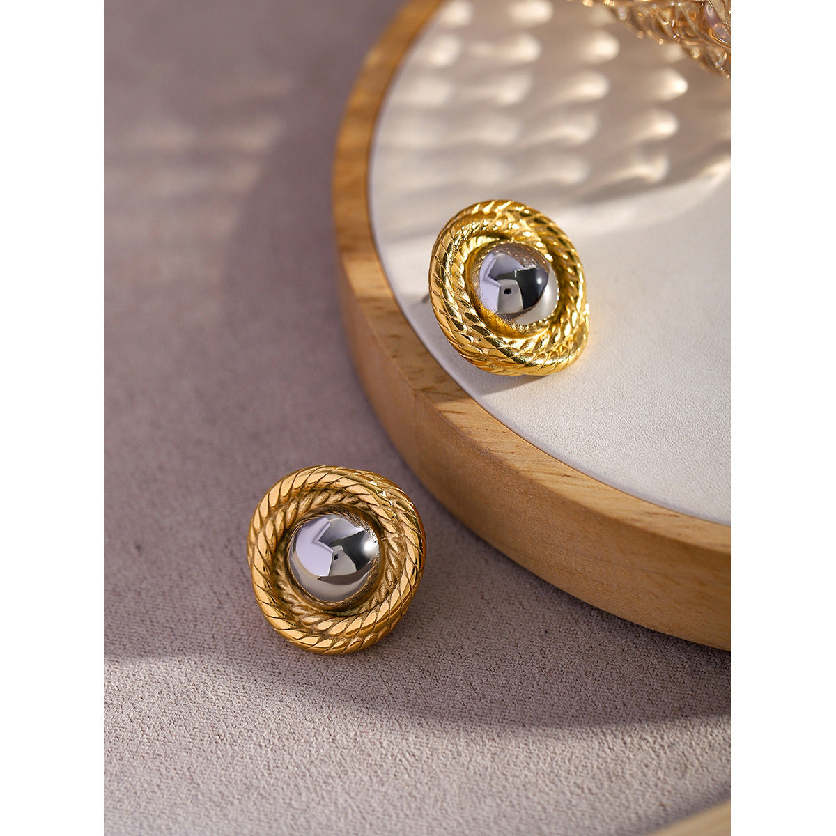 Textured Circle Earrings