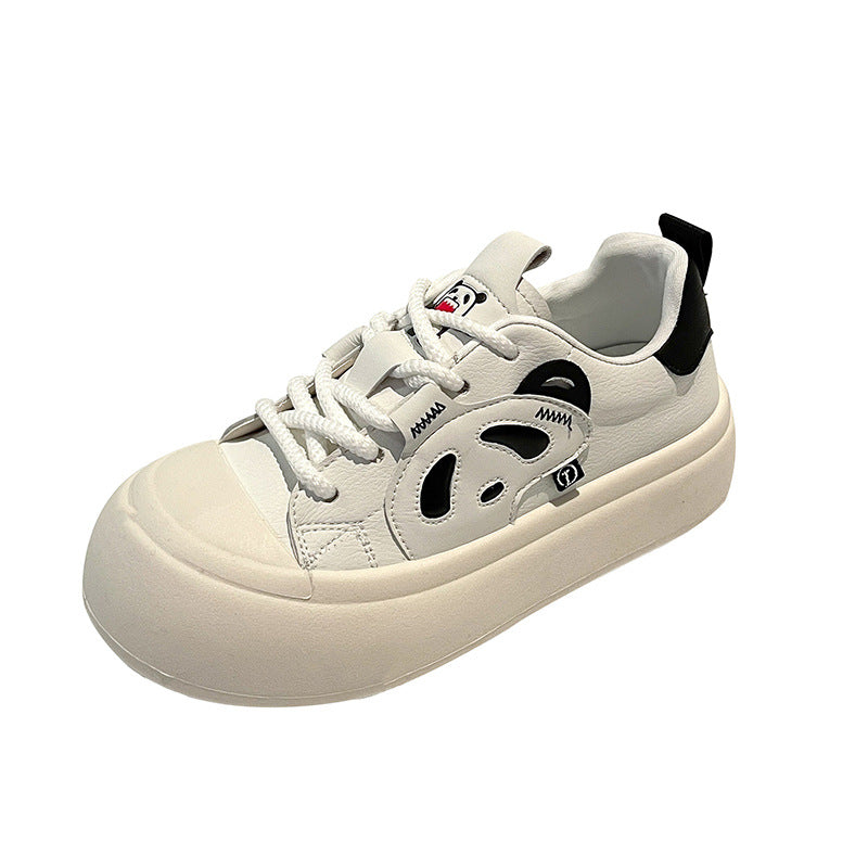 Panda women's platform casual thick-soled sneakers