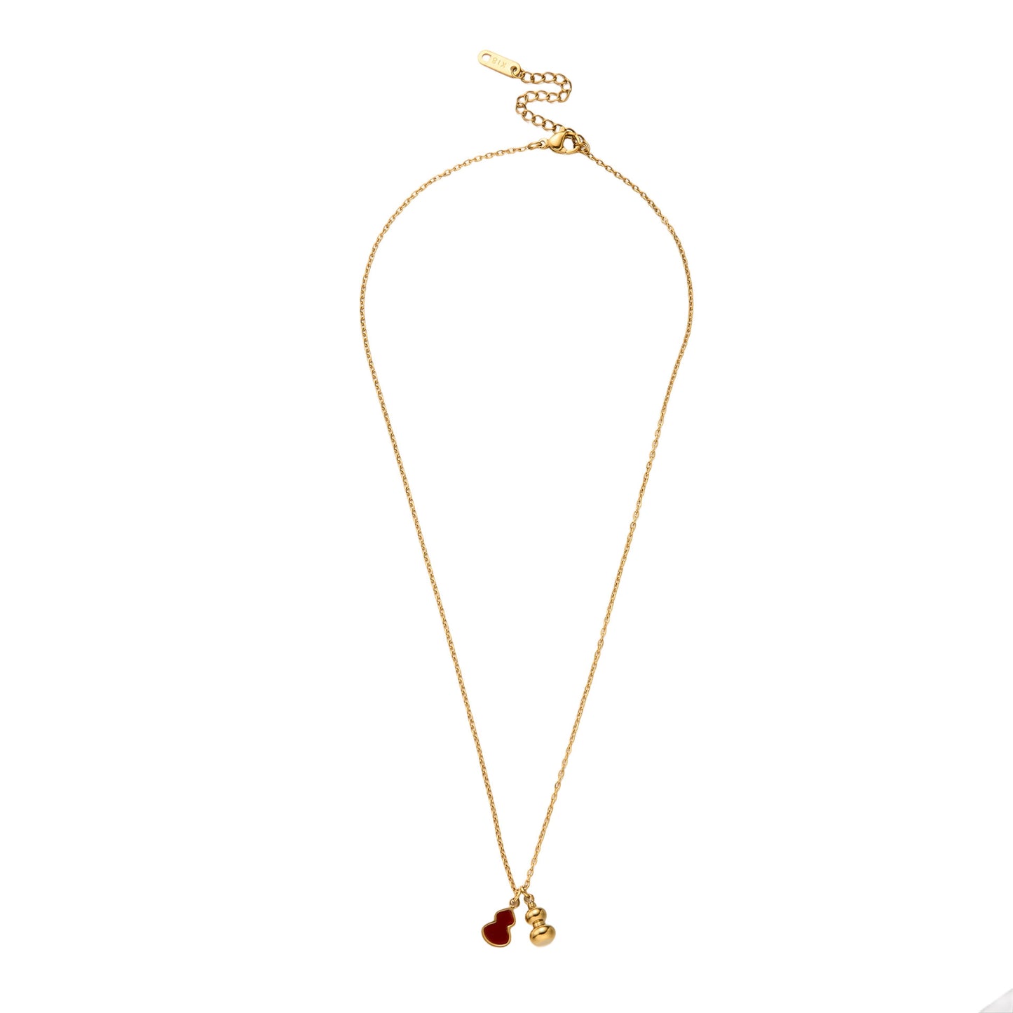 18K Gold Double Gourd Necklace