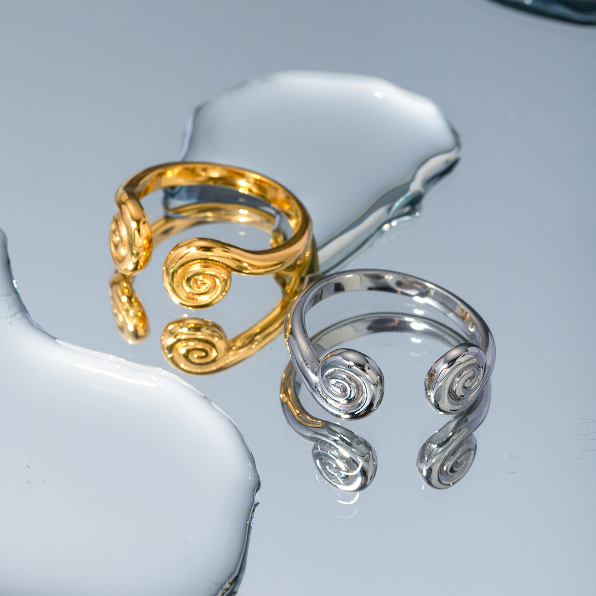 Anillo abierto roscado pulido