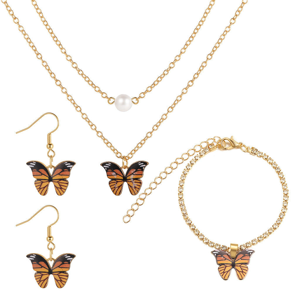 Oil Drop Butterfly Jewelry Set