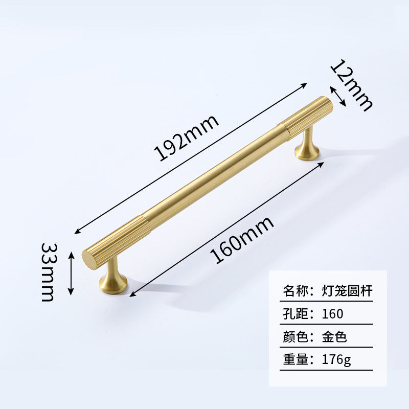 Solid brass cabinet door handle