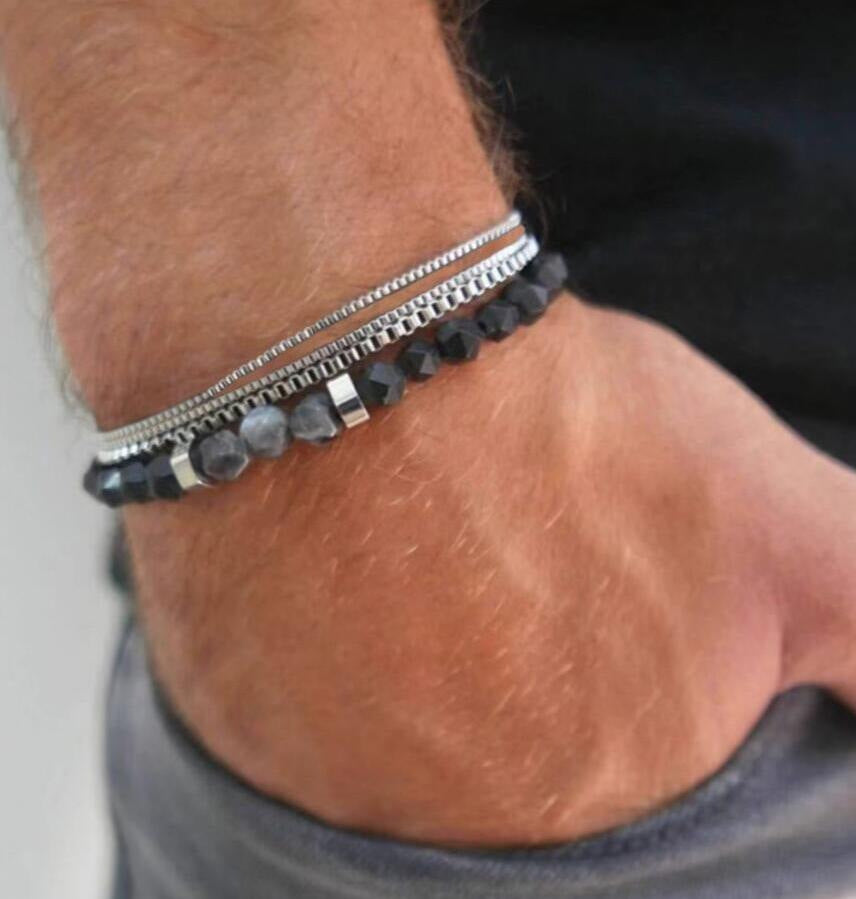 Stainless Steel Chain Bracelet 4-Piece Set