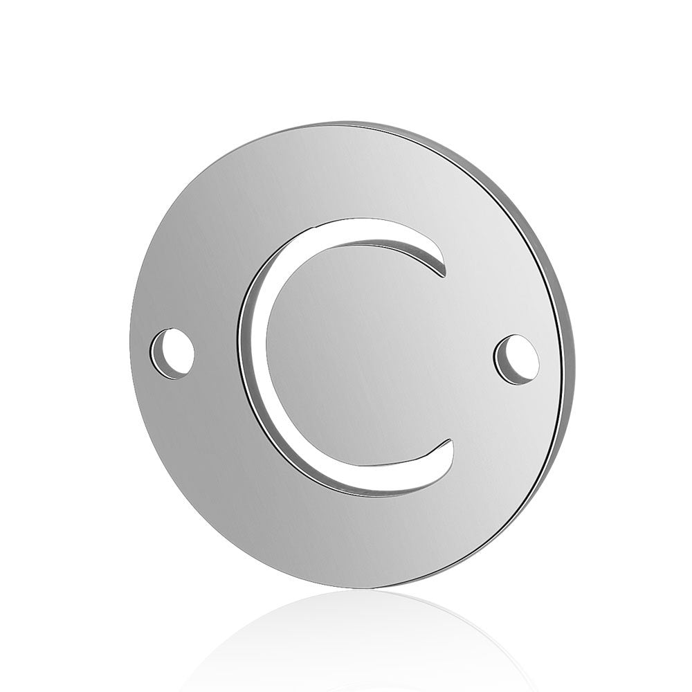 20 pcs/package steel color 26 letters titanium steel fittings