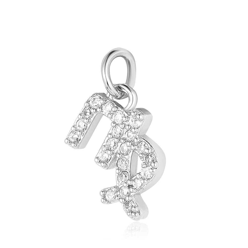 Twelve constellations copper zircon pendant