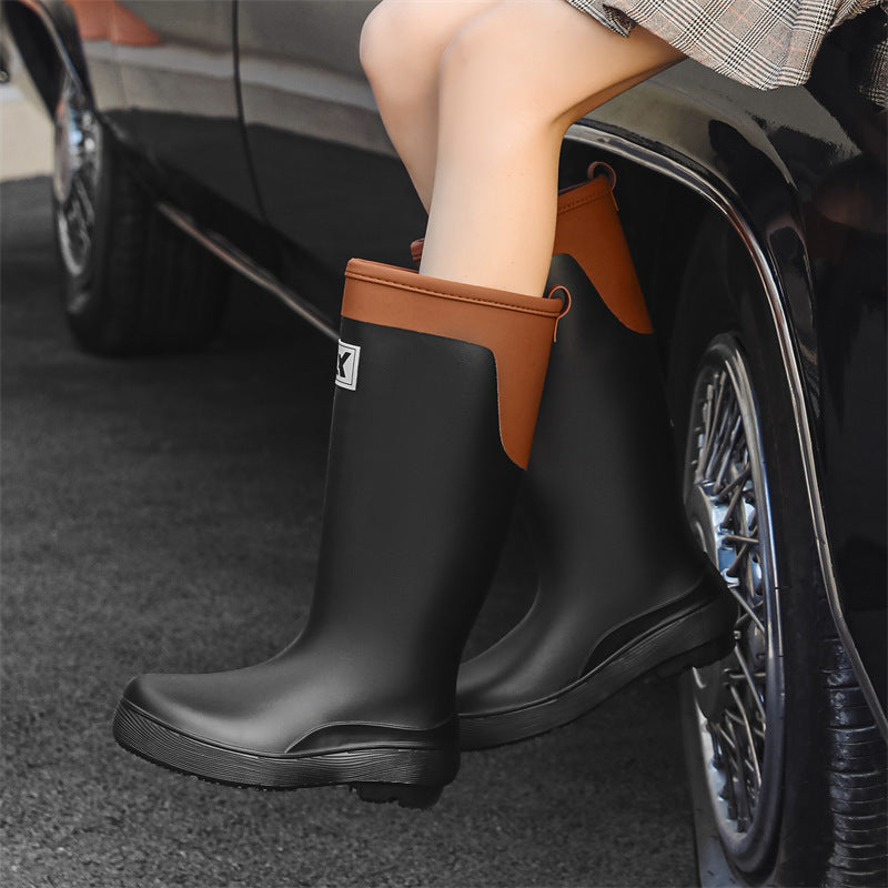 Tall tube rain shoes women's fashion