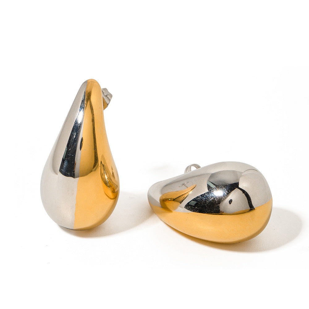 Water drop colorblock earrings