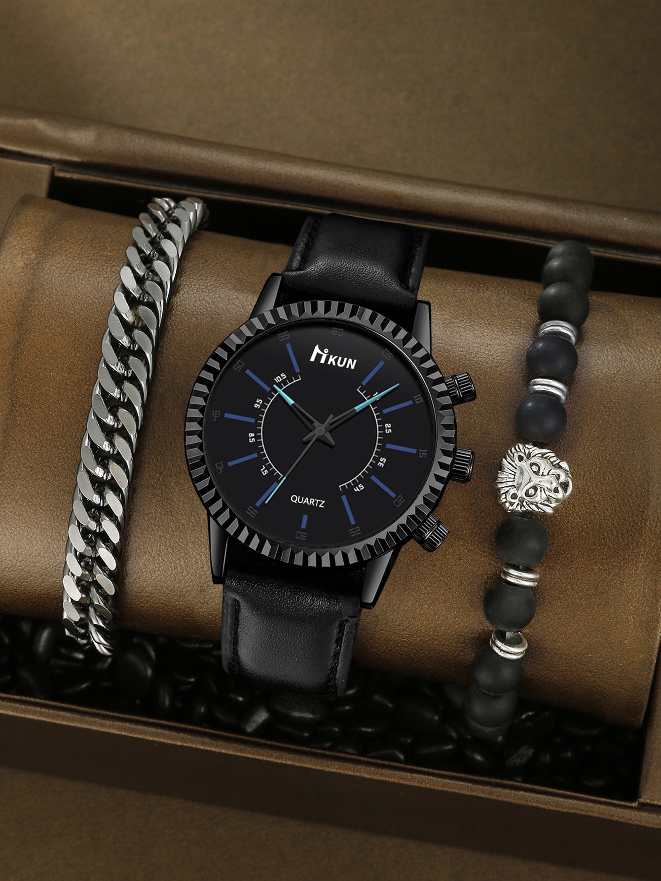 Watch Beaded Alloy Bracelet Set