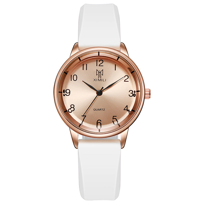 Reloj de cuarzo con correa de silicona, unisex, minimalista, de moda