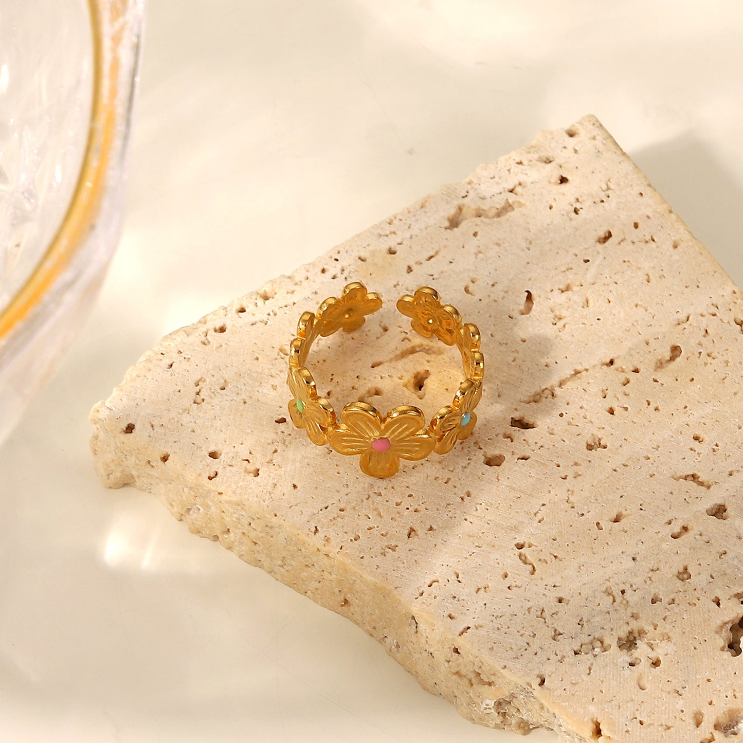 Anillo de flores de colores impermeable