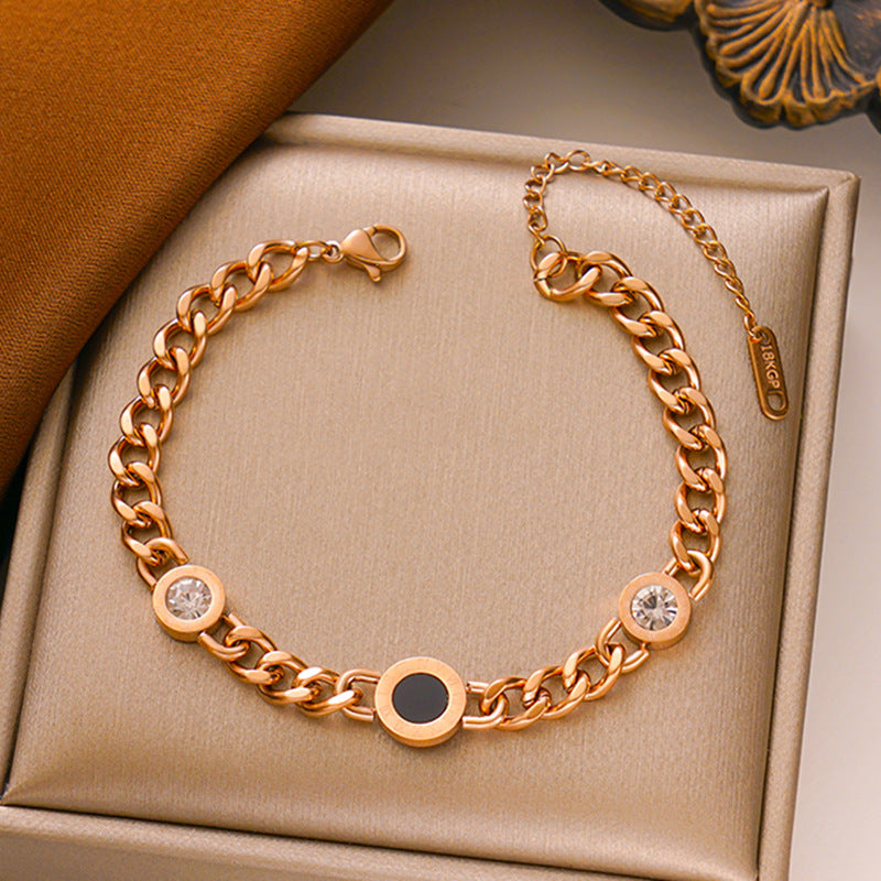 Trendy Chunky Titanium Steel Necklace, Non-Fading Shell Design
