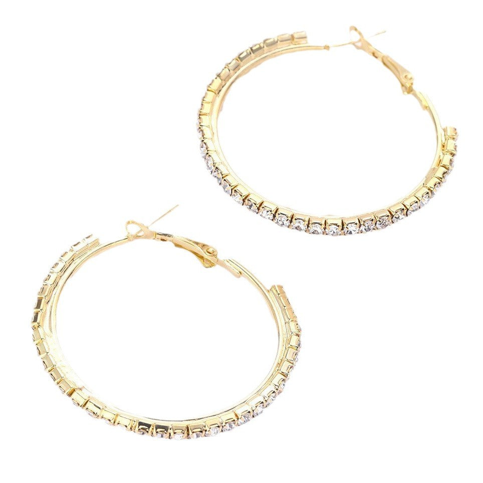 Geometric Dot Large Hoop Earrings