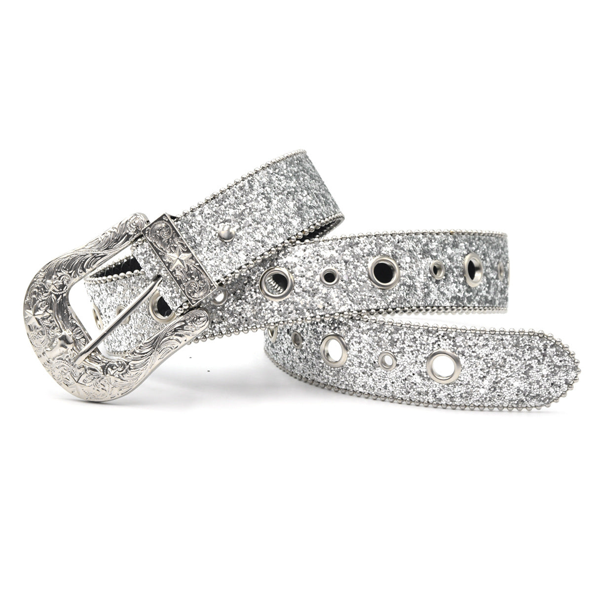 Rhinestone belt female ins design sense