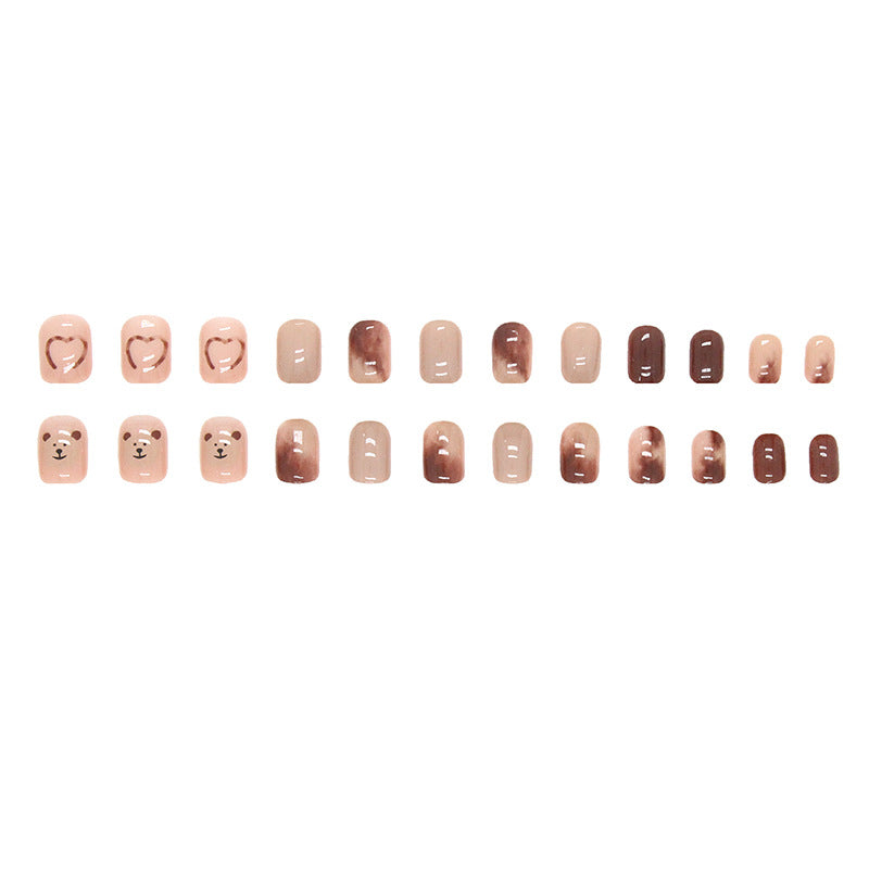 Caramel Bear Gradient Nails